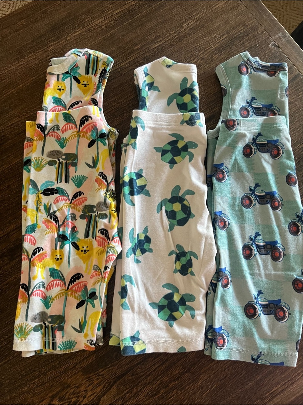 New! Tea Collection Kids Pajama Set - Sea Turtle, Jungle & motorcycle